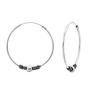 Sterling Silver Bali Hoops 30mm